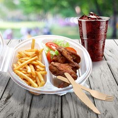 Preview: Menüschalen achteckig Achteckbecher klar mit Deckel 3 Versionen Auswahl