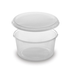 Rundbecher klar 250 ml mit Deckel PP tiefkühl- microwellengeeignet 