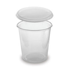 Rundbecher klar 500 ml mit Deckel PP tiefkühl- microwellengeeignet 