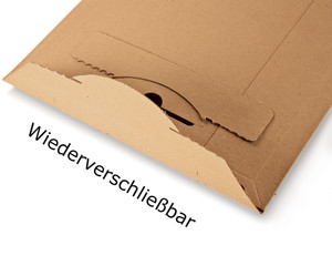 Preview: 100x Versandtaschen TP335 250x350mm stabile Vollpappe Selbstklebeverschluss A4+ braun