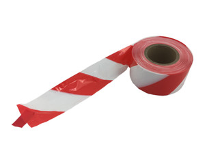 1x Absperrband rot weiß gestreift 75mm breit 500 Meter LDPE