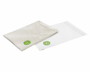 100x Adhäsionsverschlussbeutel mit Klappe aus Recyclat rLDPE 225x310mm 40my