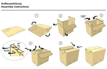 Preview: 1x Umzugskarton Transportkarton mit Automatikboden 470 x 320 x 385 mm