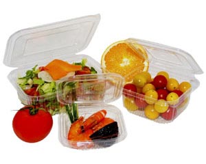 Preview: Rechteckbecher klar mit Deckel 250 ml (PET) 