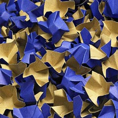 DECOFILL dekorative Papier-Verpackungschips Polsterchips blau 400 Liter