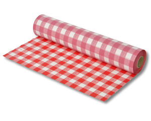 5x Biertischdecke mit Leinenstruktur rot/weiss sehr stabil 0,75 x 100m
