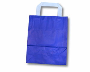 1000x Papiertragetaschen aus Kraftpapier 180+80x220mm blau