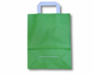1000x Papiertragetaschen aus Kraftpapier 180+80x220mm grün