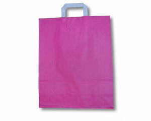 1000x Papiertragetaschen aus Kraftpapier 220+100x280mm pink