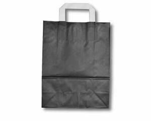 1000x Papiertragetaschen aus Kraftpapier 180+80x220mm schwarz