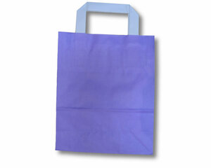1000x Papiertragetaschen aus Kraftpapier 180+80x220mm violett