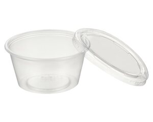 400x Dressingbecher Saucenbecher 80ml transparent mit Deckel aus PP