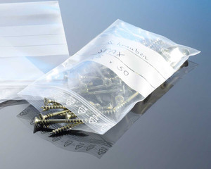 Druckverschlussbeutel 40 x 60 mm mit Stempelfeld 