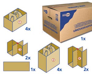 Preview: 1x Profi-Transport- und Umzugsset für 64 Gläser 14 tlg.