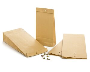 Preview: 1000x Musterbeutel Faltentaschen M 275x110x50mm | Kraftpapier 120gr. mit Lochung