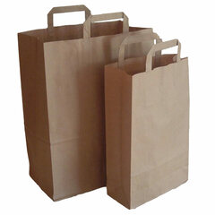 Preview: 250 Papiertüten Papierbeutel braun Tasche Kraftpapier Bioladen 180+80x220mm Gr S