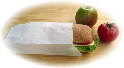 Preview: 100x Butterbrotbeutel aus Papier 10+5 x 22 cm für ca. 0,5kg Inhalt