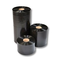 1 Rolle Schlauchfolie   80mm breit 100my opak - blickdicht schwarz LDPE 250 lfm.