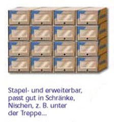 Preview: 1x Schubladenbox 360x270x180mm stapel- und erweiterbar mit Sichtfenster