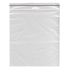 10000x Druckverschlussbeutel 100 x 120 mm mit Eurolochung Farbstreifen rot