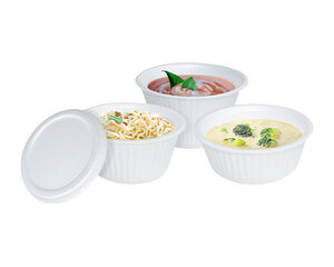 Preview: Thermodeckel geschäumt für runde XPS-Behälter mit 400 und 500ml Inhalt 