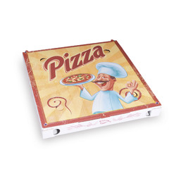 100x Pizzakarton aus Mikrowellpappe mit neutralem Motiv 29,5 x 29,5 x 3 cm