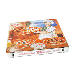 100x Pizzakarton aus Mikrowellpappe mit neutralem Motiv 32,5 x 32,5 x 3 cm