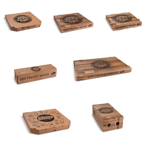 Pizzakarton Wellpappe Calzone rustikales Motiv 14 Versionen