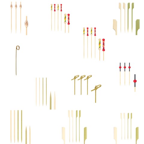 Fingerfood Spieße Partyhäppchen Cocktail Kanapee Bambus 11 Versionen