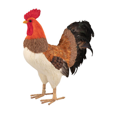 1x Hahn aus Naturmaterialien Ostern Osterdeko 54 cm