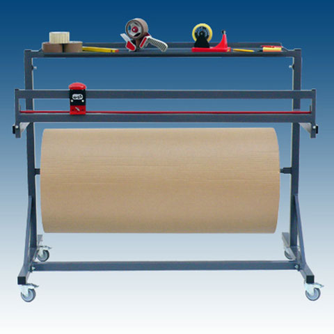 Schneidständer mit stabiler Arbeitsplatte fahrbar Rollenbreite 125cm