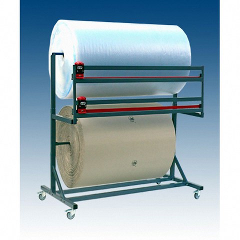 Doppelschneidständer für 2 Großrollen fahrbar Rollenbreite 125cm