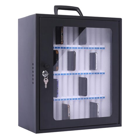 Smartphone-Schrank für 48 Smartphones abschließbarer Aufbewahrungsschrank dunkelgrau