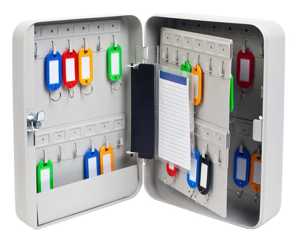 Schlüsselkasten für 48 Schlüssel inkl. Anhänger perlgrau