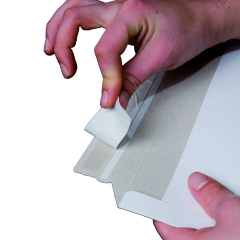 Vollpappe-Versandtasche 235x308mm stabile Vollpappe Selbstklebeverschluss A4 weiß